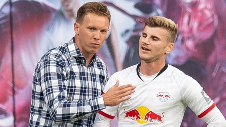 Timo Werner (r.) wird wohl in der nächsten Saison nicht mehr für RB Leipzig stürmen.