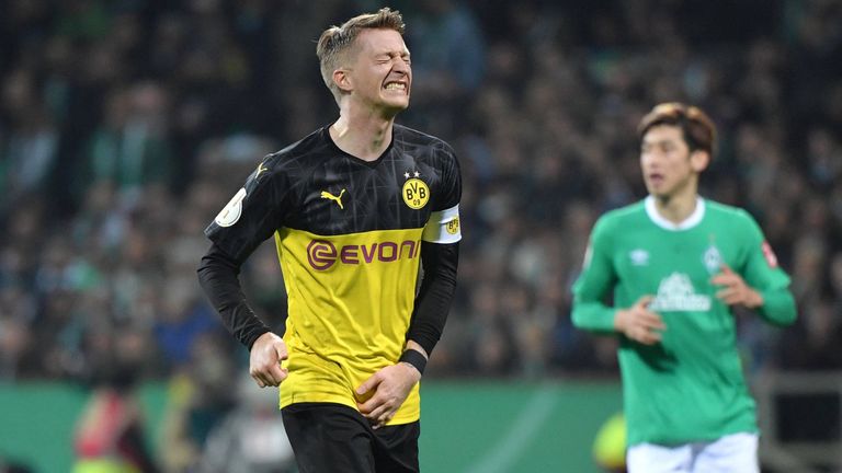 Marco Reus verletzte sich im DFB-Pokalspiel gegen den SV Werder Bremen.