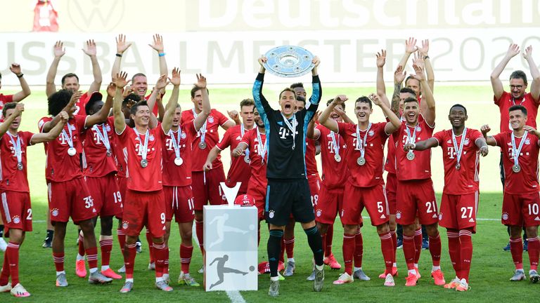 Deutschland: Bayern München 30 Meisterschaften (letzter Titel: 19/20)