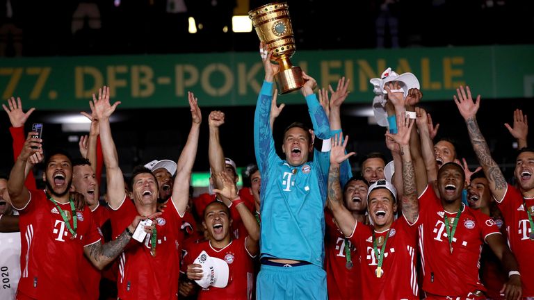 Der FC Bayern on top: Der Rekordpokalsieger gewinnt auch 2020 den DFB-Pokal.
