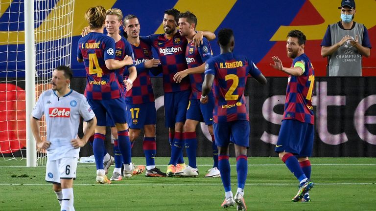 Der FC Barcelona steht nach dem 3:1-Sieg gegen den SSC Neapel im CL-Viertelfinale.