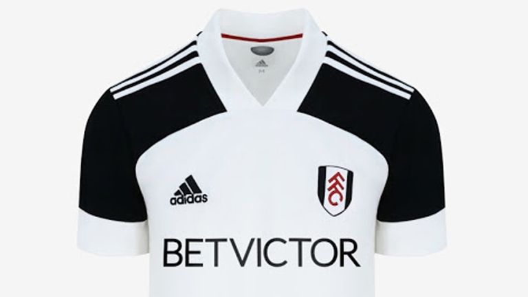 FC Fulham: Das neue Heimtrikot des Aufsteigers hat in der neuen Saison schwarze Ärmel, einen V-Kragen mit einem roten Innenfutter - Sponsor adidas bleibt allerdings gleich (Bildquelle: fulhamfc.com).