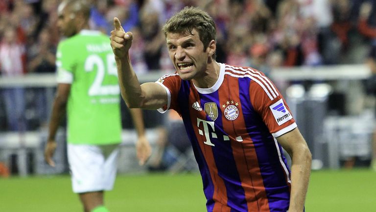 2014/15: Thomas Müller für den FC Bayern gegen den VfL Wolfsburg (2:1)