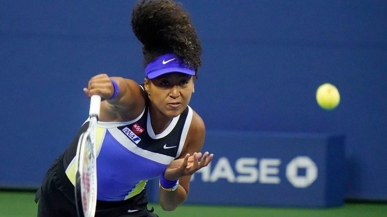 Naomi Osaka bei US Open nach Sieg gegen Rogers im Halbfinale. 