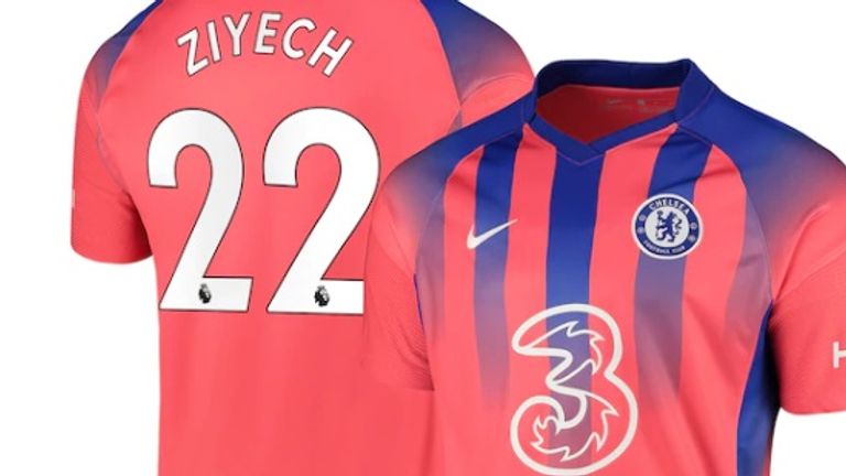 Hakim Ziyech wechselte für 40 Millionen Euro von Ajax zum FC Chelsea. Die Blues statteten den Mittelfeldspieler mit der Nummer 22 aus. (Bildquelle: chelseamegastore.com)