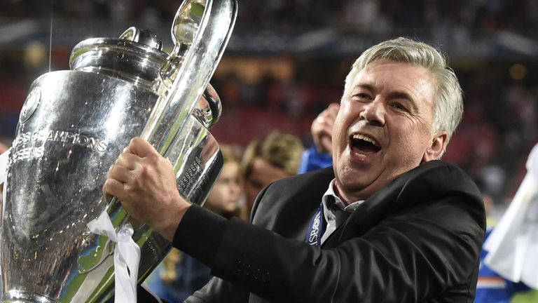 Erfolge als Trainer (Ancelotti): Der aktuelle Coach des FC Everton gewann bereits einmal den spanischen Pokal, englischen Pokal, die Premier League, dreimal die Champions League, sowie zweimal die Trophäe als Weltclubtrainer des Jahres.