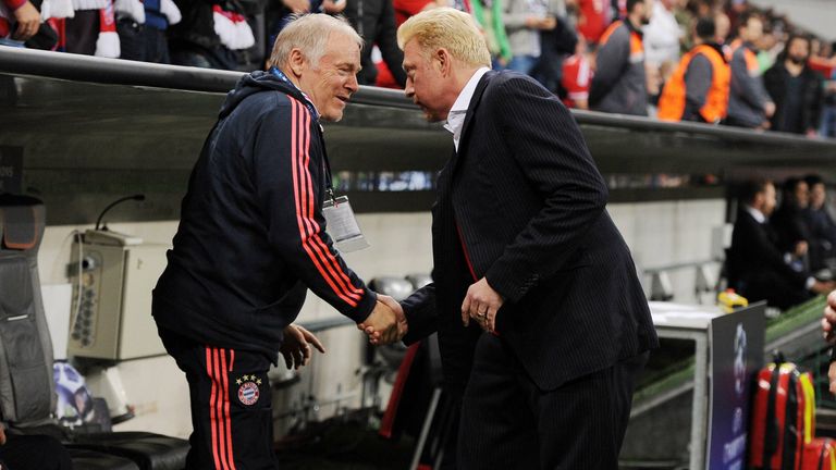 Als jüngster Wimbledon-Sieger und mehrfacher Grand-Slam-Champion ist Boris Becker (r.) bis heute mit dem FC Bayern verbunden. Bis 2009 war Becker Teil des Verwaltungsbeirats. 
