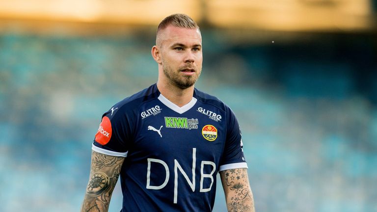 Marcus Pedersen (hier im Trikot von Stromsgodset im Jahr 2019) hat für seinen derzeitigen Verein Hamarkameratene den Siegtreffer erzielt - trotz Fußfessel.