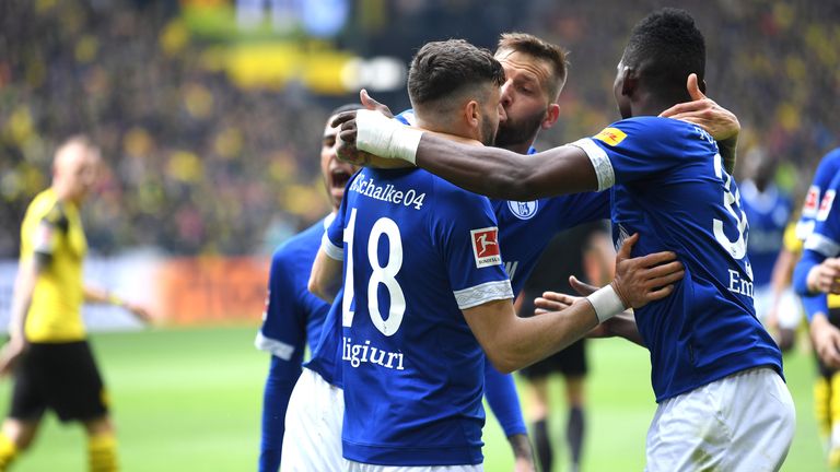 2018/2019: Der Ruhrpott sieht nach 2008 wieder einmal sechs Tore. Schalke zeigte sich treffsicher und gewinnt mit 4:2 in Dortmund (31. Spieltag). Tore: 1:0 (Götze), 1:1 (Caligiuri), 1:2 (Salif Sane), 1:3 (Caligiuri), 2:3 (Witsel), 2:4 (Embolo).  