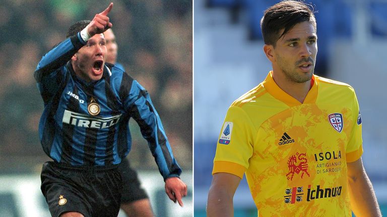 Diego (l.) und Giovanni Simeone (r.) haben beide argentinische A-Nationalspiele aufzuweisen. Während Vater Diego nach Stationen als Spieler unter anderem für Inter auflief, stürmt sein Sohn Giovanni aktuell für Serie-A-Klub Cagliaro Calcio. 
