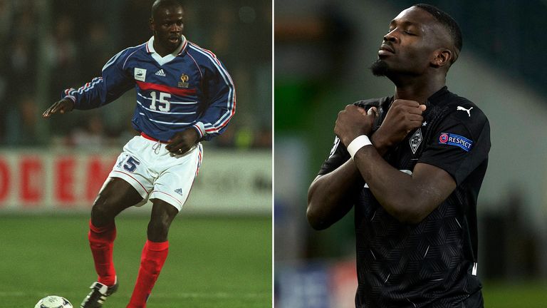 Lilian Thuram (l.) gewann mit Frankreich im eigenen Land die WM 1998. Auf Vereinsebene spielte er unter anderem für Barca und Juve. Sein Sohn Marcus (derzeit Borussia M'Gladbach) wartet hingegen noch auf eine Einladung des französischen Nationalcoaches. 