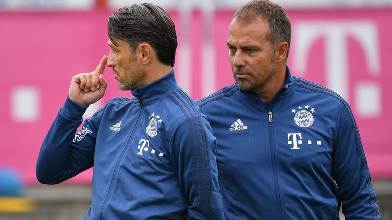 03.11.2019: Nach Kovac (l.) kommt Flick. Nach der blamablen 1:5-Klatsche gegen Eintracht Frankfurt übernimmt Hansi Flick den angeschlagenen FC Bayern als Interimscoach. 