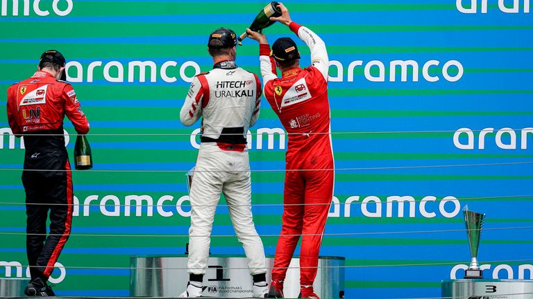 18.07.2020: Befreiungsschlag für Mick Schumacher! In Budapest belegt der Prema-Pilot Rang drei und ist somit zum ersten Mal in der Formel-2-Saison auf dem Podium.