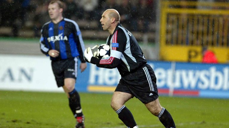Platz 4: Danny Verlinden/Belgien (Brügge), AC Mailand gegen Brügge (22.10.2003), 40,19 Jahre (Champions League)