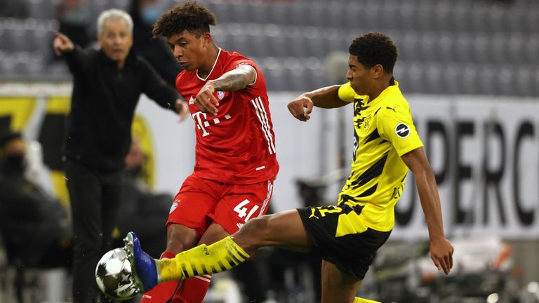 Jude Bellingham (r.) von Borussia Dortmund gehört in der bisherigen Saison zu den auffälligsten Youngster der Bundesliga. Auch FCB-Talent Chris Richards (l.) schnuppert in dieser Spielzeit erstmals BL-Luft. 