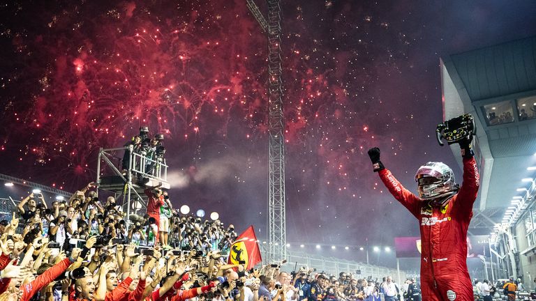 2019: Sebastian Vettel gewinnt den GP von Singapur. Bis heute ist das sein letzter Saisonsieg für Ferrari.
