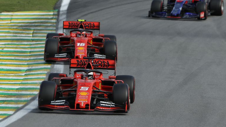 2019: In Brasilien gerät Vettel mit Teamkollege Leclerc aneinander. Die Ferraris schießen sich gegenseitig aus dem Rennen. Vettels Beurteilung: ''So ein Bockmist aber auch.''