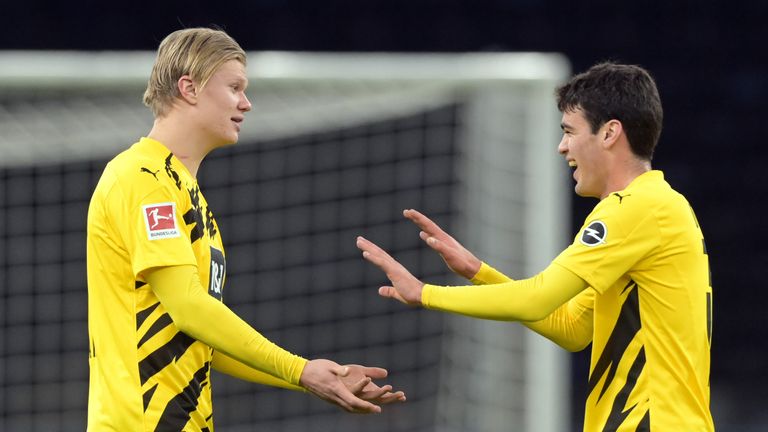 Dortmund: Erling Haaland (14 Torbeteiligungen/ 12 Tore/ 2 Assists) und Giovanni Reyna (7 Torbeteiligungen/ 3 Tore/ 4 Assists)