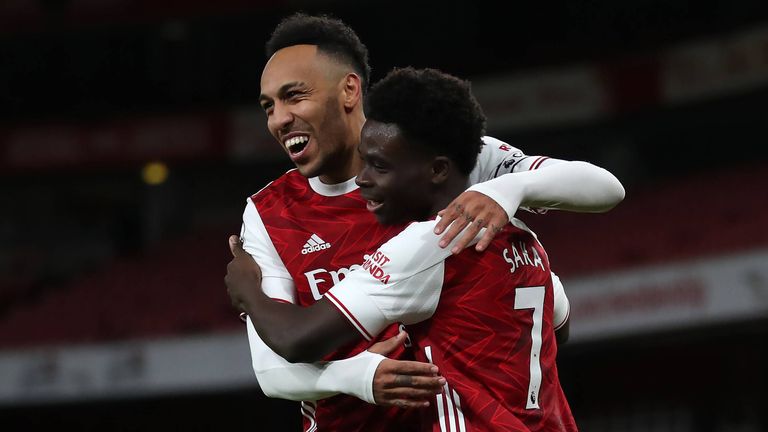 Torschützen unter sich: Pierre-Emerick Aubameyang (l.) und Bukayo Saka.