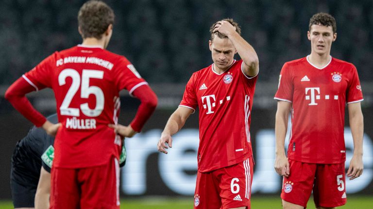 Thomas Müller, Joshua Kimmich und Benjamin Pavard (v.l.n.r.) gehören beim FC Bayern zu den Vielspielern - trotz der einen oder anderen Verletzung. 