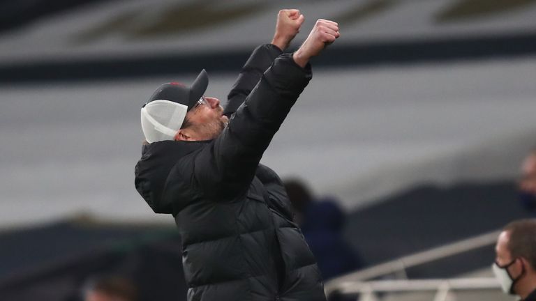 Jürgen Klopp bejubelt den Sieg gegen Tottenham.