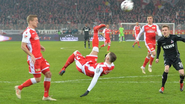 Marcel Hartel erzielte, damals noch für Union Berlin gegen den 1. FC Köln, per Fallrückzieher das "Tor des Jahres 2019"