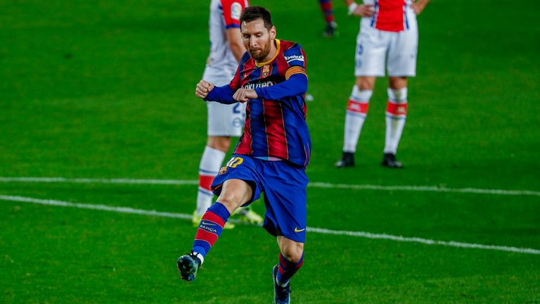 Platz 2: Lionel Messi (FC Barcelona), 8 Tore (57 Minuten pro Tor)
