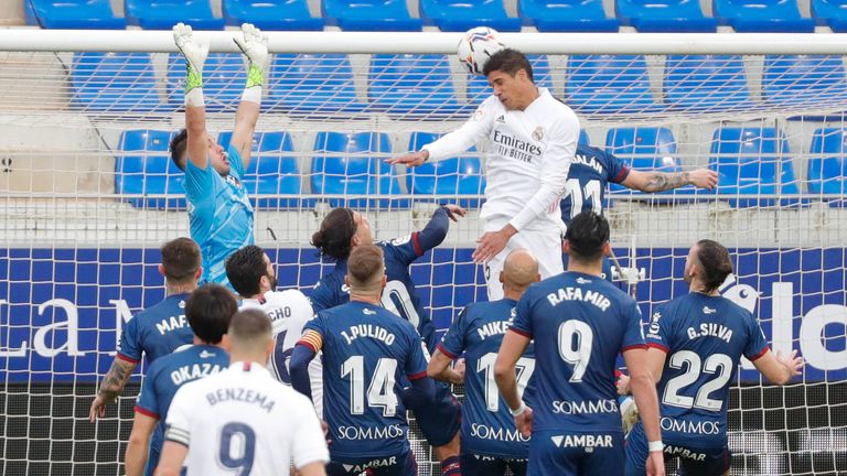 Raphael Varane von Real Madrid gelingt gegen SD Huesca ein Doppelpack.