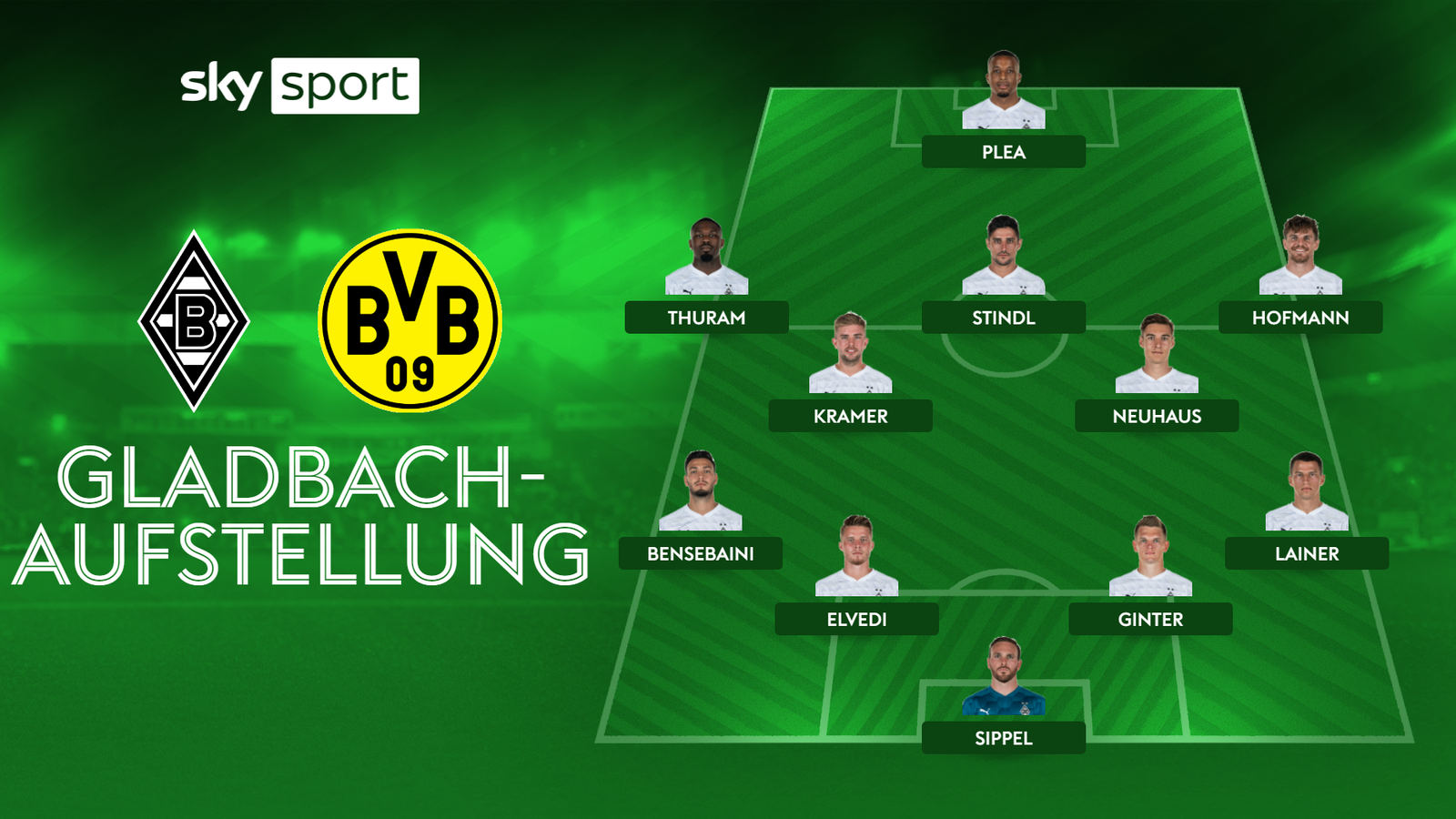 DFBPokal News Die Aufstellungen von Gladbach und Dortmund Fußball