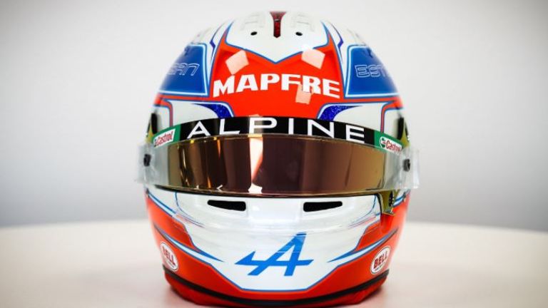 Der Helm von Esteban Ocon von Alpine