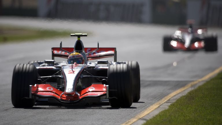 Lewis Hamilton (Mercedes): McLaren-Mercedes. Großer Preis von Australien am 18. März 2007. Wurde Dritter hinter Räikkönen und Alonso