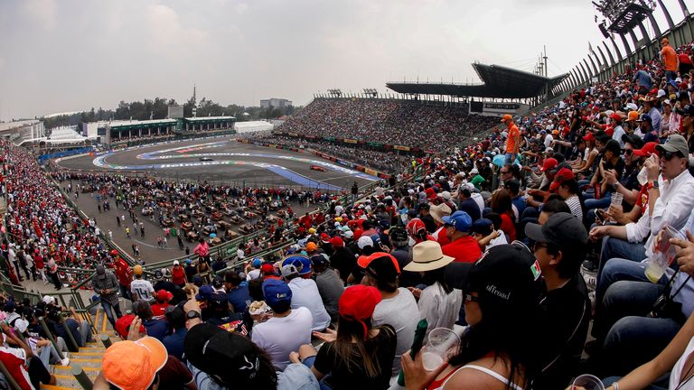 The track with the longest distance to the first corner: Autodromo Hermanos Rodriguez in Mexico City/Mexico - 890 meters