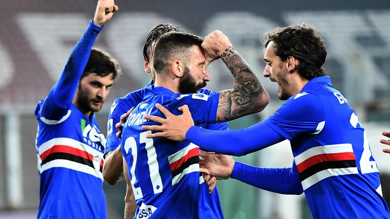 Platz 3 (geteilt): Sampdoria mit 15 verschiedenen Torschützen