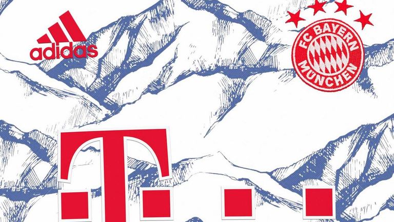 Das neue Ausweichtrikot des FC Bayern überrascht mit einem neuartigen Bergdesign (Quelle: footyheadlines.com)