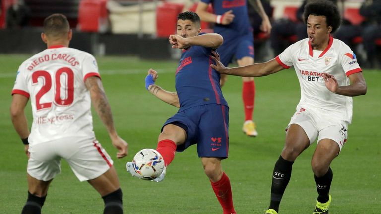 Suarez  verliert mit Atletico gegen Sevilla.