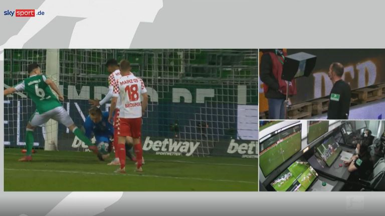 Große Aufregung vor dem vermeintlichen Ausgleich von Werder gegen Mainz. Für unseren Schiedsrichter-Experten ist die Sache klar.