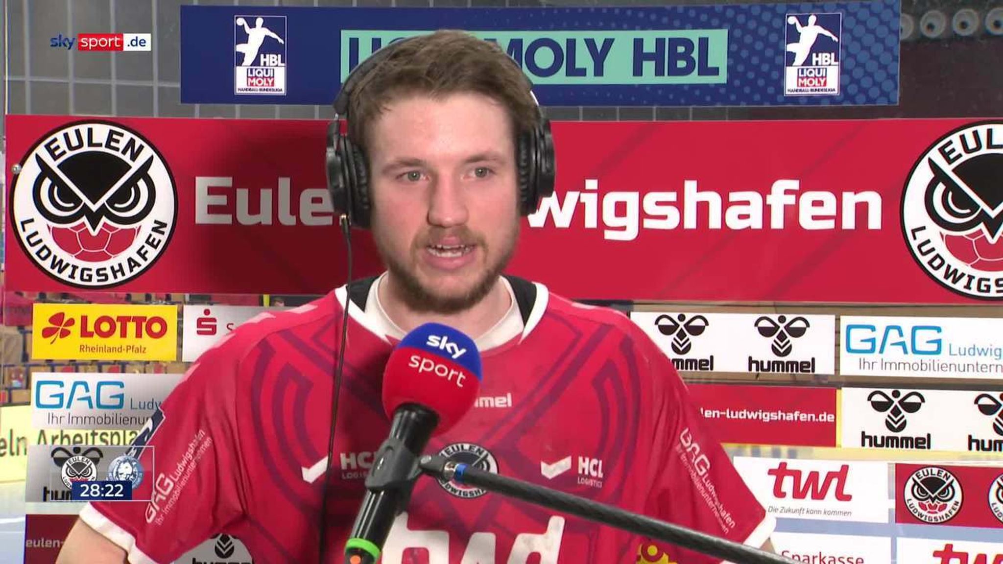 Eulen Ludwigshafen Video Dominik Mappes nach Sieg gegen Bergischen HC Handball News Sky Sport