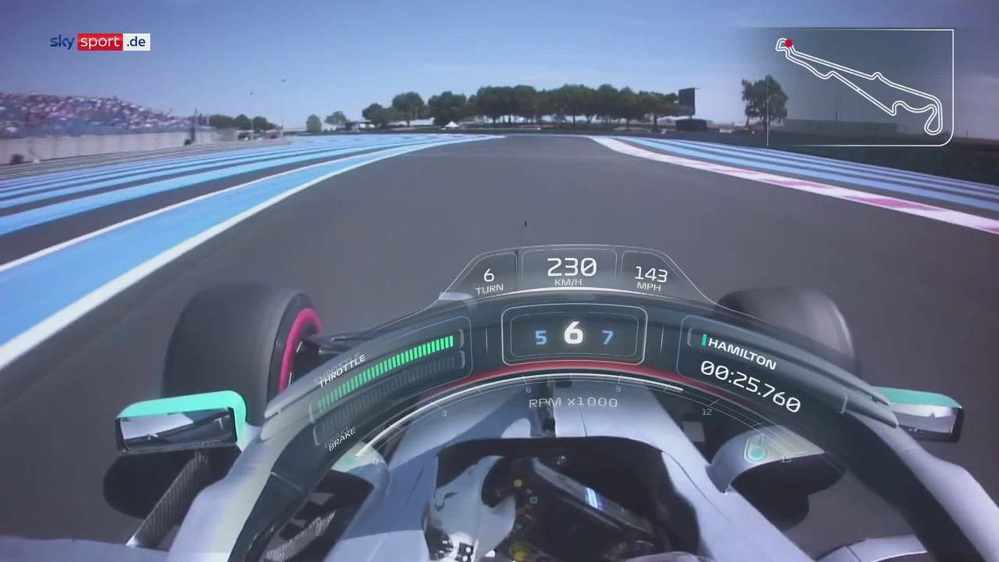 Formel 1 Video Track View Circuit Paul Ricard aus Cockpit von Lewis Hamilton Formel 1 News Sky Sport