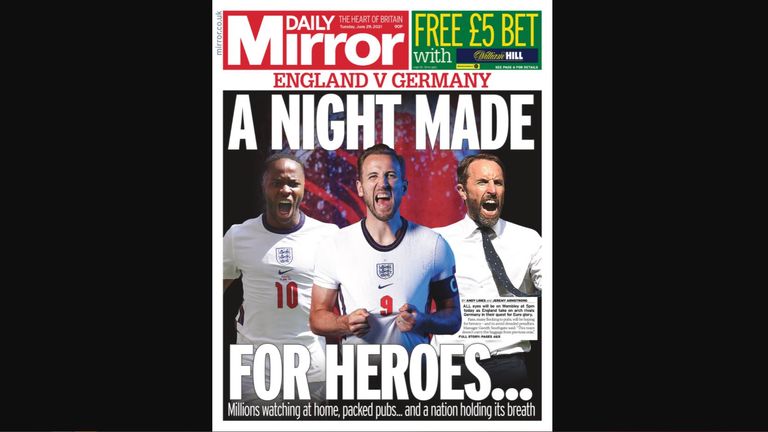 Werden heute neue Helden geboren? Laut Daily Mirror ist das heutige Spiel perfekt dafür: "Eine Nacht gemacht für Helden" heißt es auf der Titelseite.