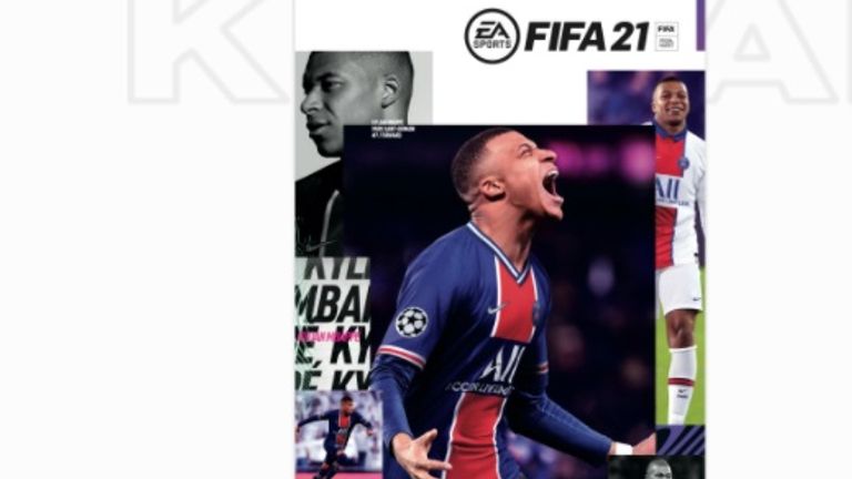 2020/21: Kylian Mbappe schmückt das Cover von FIFA21. (Quelle: https://www.ea.com/)