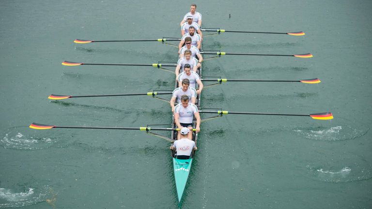 Der Deutschland-Achter gilt bei Olympia als berechtigte Medaillenhoffnung.