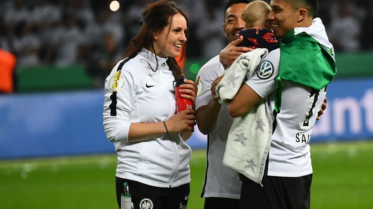 Annemarie Stein war Ernährungsberaterin bei Eintracht Frankfurt, hier beim DFB-Pokalsieg im Jahr 2018.