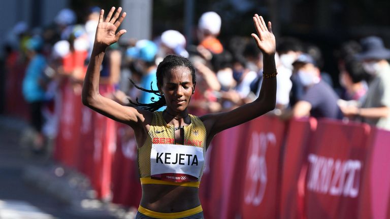 Läuferin Melat Kejeta hat beim Marathon eine starke Leistung gezeigt.