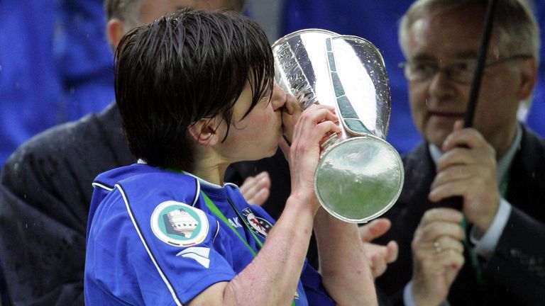 2005/2006: 1. FFC TURBINE POTSDAM am 29. April 2006 im Olympiastadion Berlin, Finale: 1. FFC Turbine Potsdam - 1. FFC Frankfurt 2:0 (0:0)