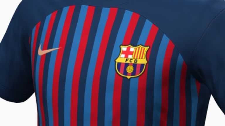 So soll wohl das Heimtrikot des FC Barcelona in der Saison 2022/23 aussehen. (Quelle: https://www.footyheadlines.com/)