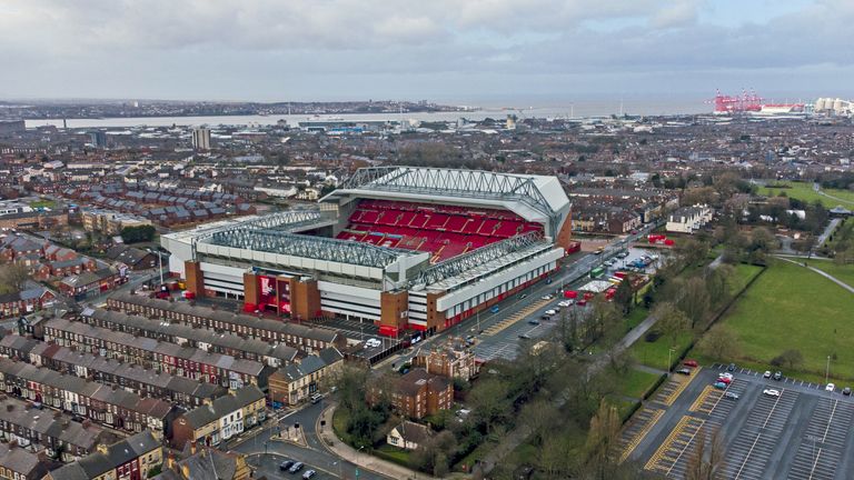 26th place: Anfield, Liverpool (about 61,000 seats)