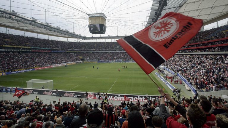 Der Deutsche Bank Park in Frankfurt kann beim Bundesliga-Heimspiel gegen RB Leipzig ausverkauft sein.