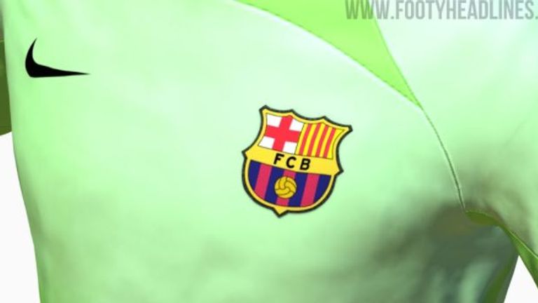 So soll das Torwart-Trikot des FC Barcelona in der Saison 2022/23 aussehen. (Quelle: https://www.footyheadlines.com/)