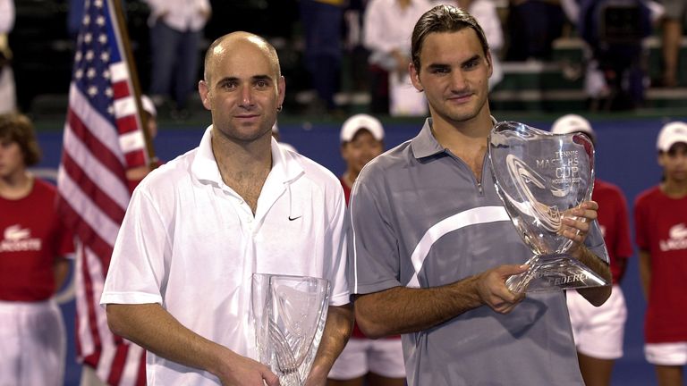 2003: Roger Federer - 	6:3, 6:0, 6:4-Sieg im Finale Andre Agassi