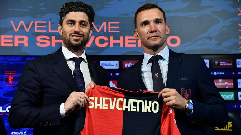GENUA CFC: Andriy Shevchenko folgte auf Davide Ballardini. Am Wochenende steht sein Debüt als Genua-Coach gegen die AS Rom (13. Spieltag) an.